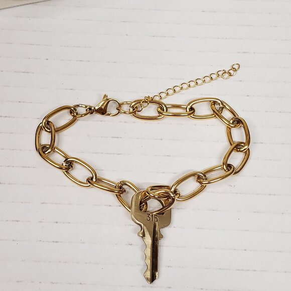 Authentic Louis Vuitton Padlock w/unbranded Stainless Steel Necklace & Bracelet - Picture 5 of 15